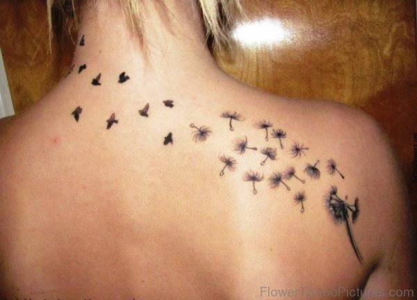 Lovely Dandelion Tattoo On Shoulder