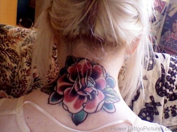 Lovely Red Flower Tattoo