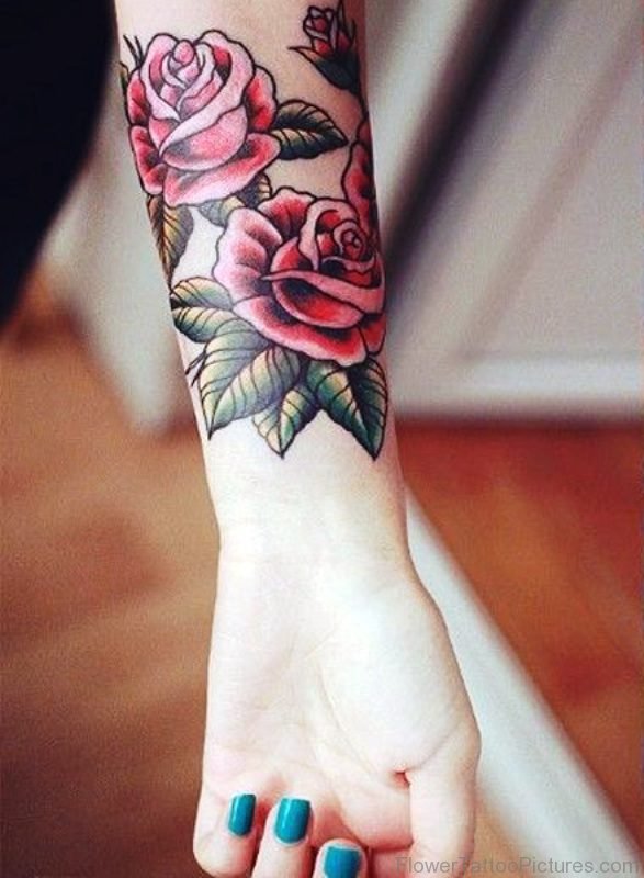 Lovely Rose Tatoo On Wrist
