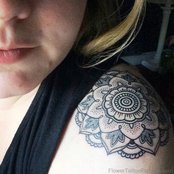 Mandala Black Shoulder Designer Tattoo