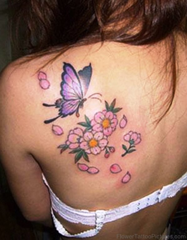 Nice Cherry Blossom Flower Tattoo Design
