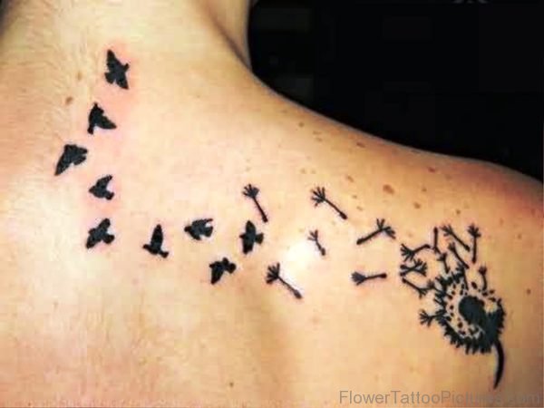 Nice Dandelion Tattoo On Shoulder