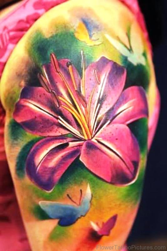 83 Dazzling Lily Flower Tattoos On Shoulder