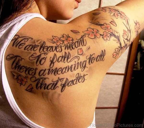Nice Literacy Cherry Blossom Tree Tattoo
