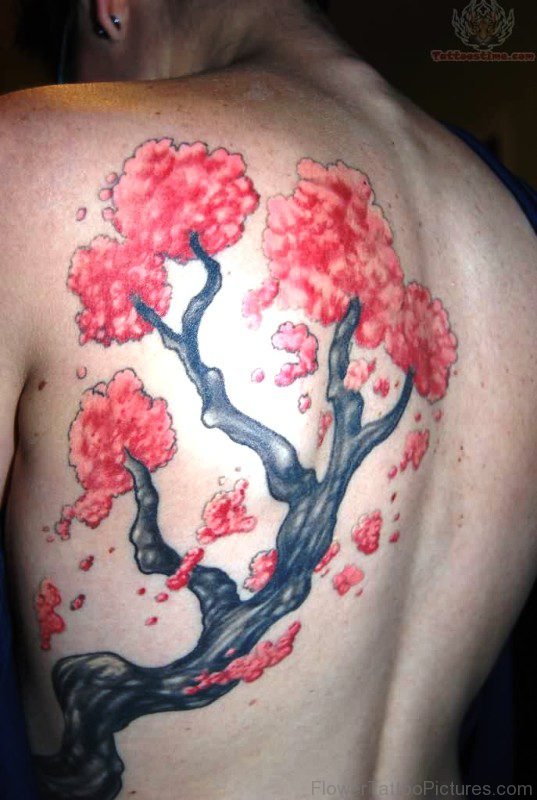 Outstanding Cherry Blossom Tree Tattoo Design
