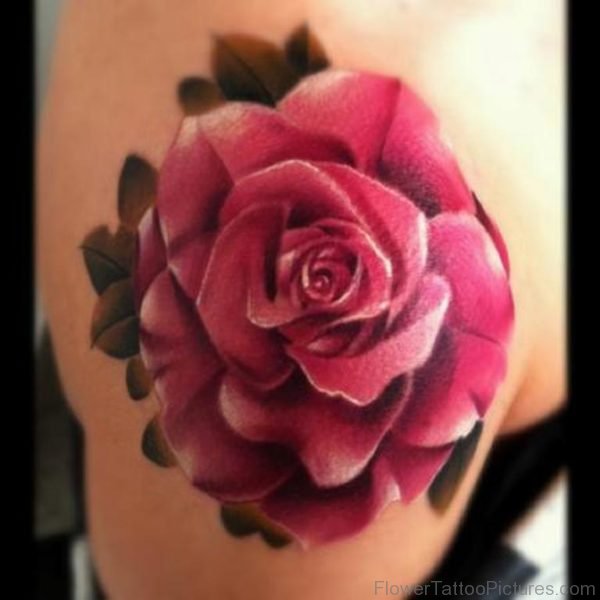 PPink Rose Shoulder Tattoo