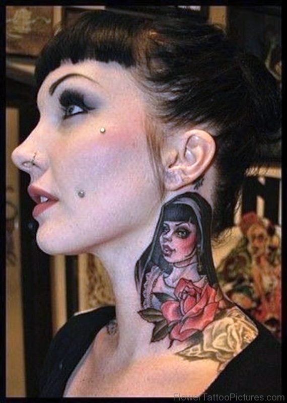 Potrait And Rose Tattoo