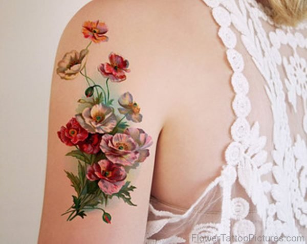 Red Flowers Vintage Tattoo