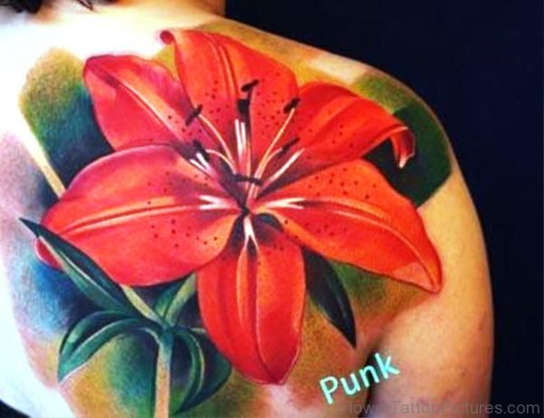 Red Liliy Tattoo Design