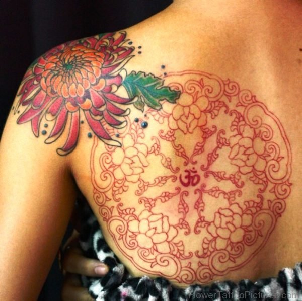 Red Mandala Designer Tattoo
