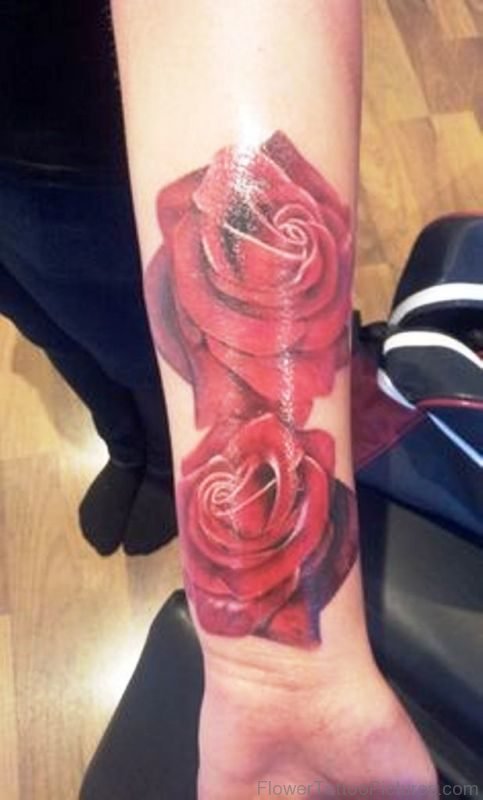 Red Roses Tattoo On Wrist