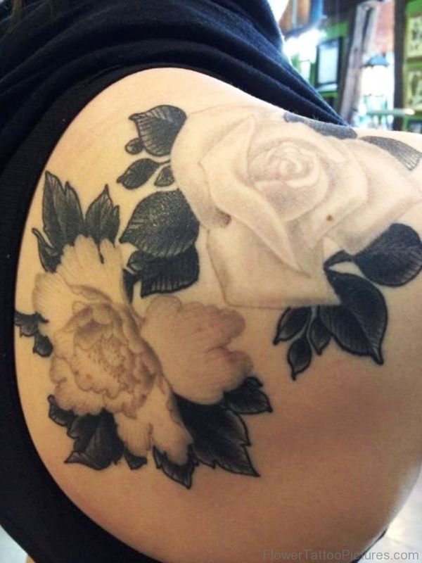 Rose Flower Blade Shoulder Tattoo