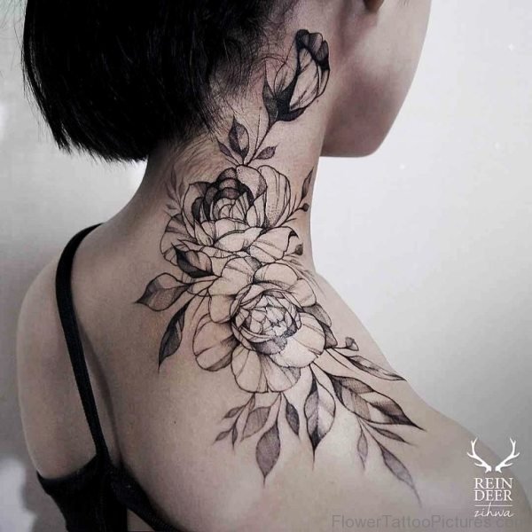 rose tattoo outline shoulder
