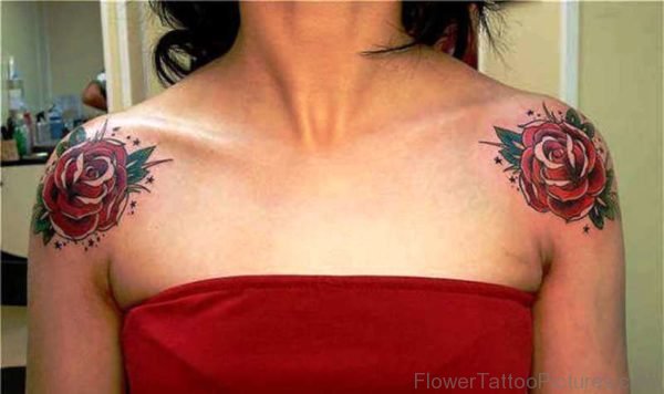 Shoulder Blade Rose Tattoo
