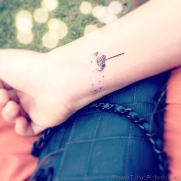 Simple Dandelion Tattoo On Wrist