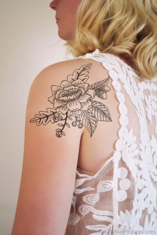 Simple Flower Vintage Tattoo Design