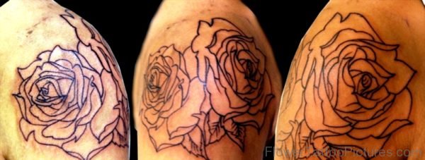 Simple Rose Tattoo On Shoulder