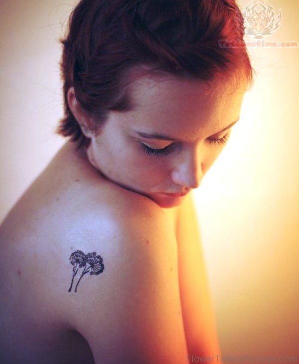Small Dandelion Tattoo On Shoulder
