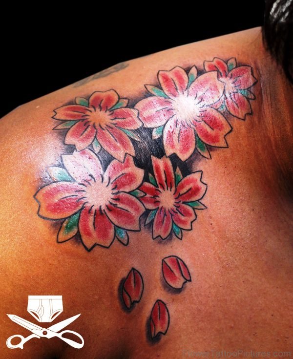 Sweet Cherry Blossom Designer Flower Tattoo