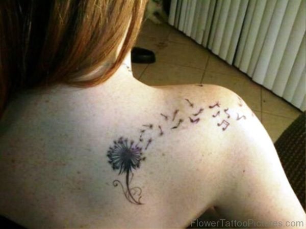 Sweet Dandelion Tattoo On Shoulder