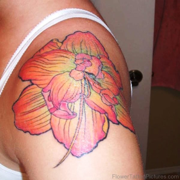 Sweet Flower Shoulder Tattoo