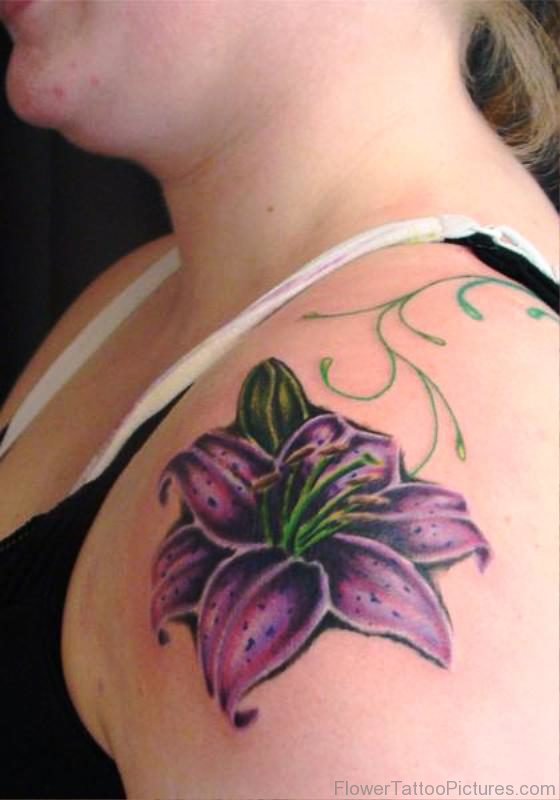 Sweet Lily Flower Tattoo