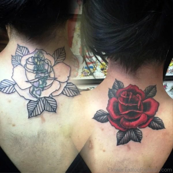 Sweet Red Tattoo Design On Neck