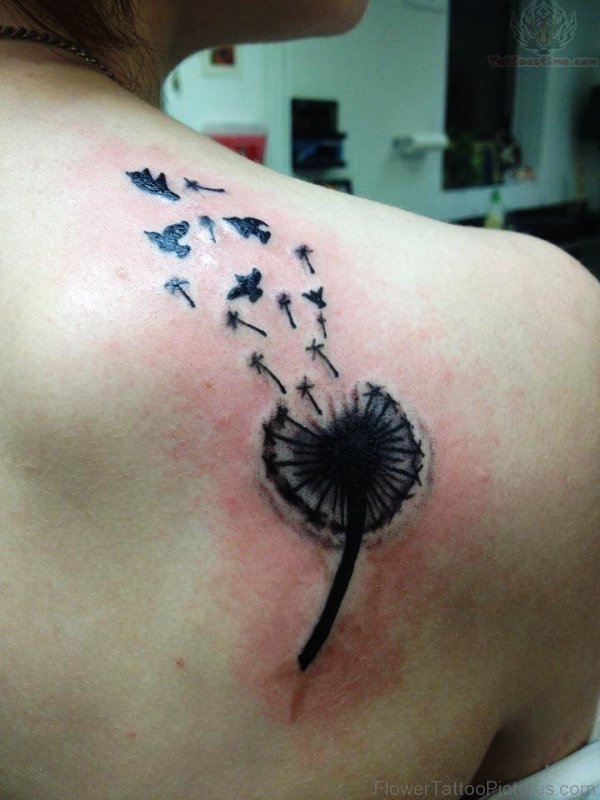 Terrific Dandelion Tattoo On Shoulder