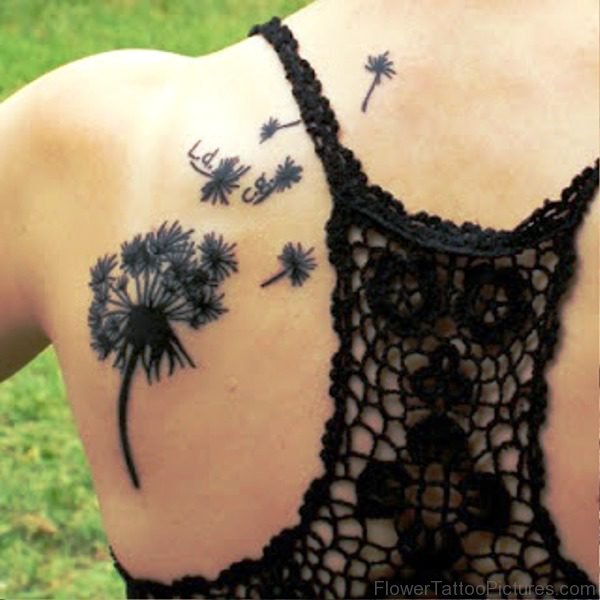 Unique Dandelion Tattoo On Shoulder