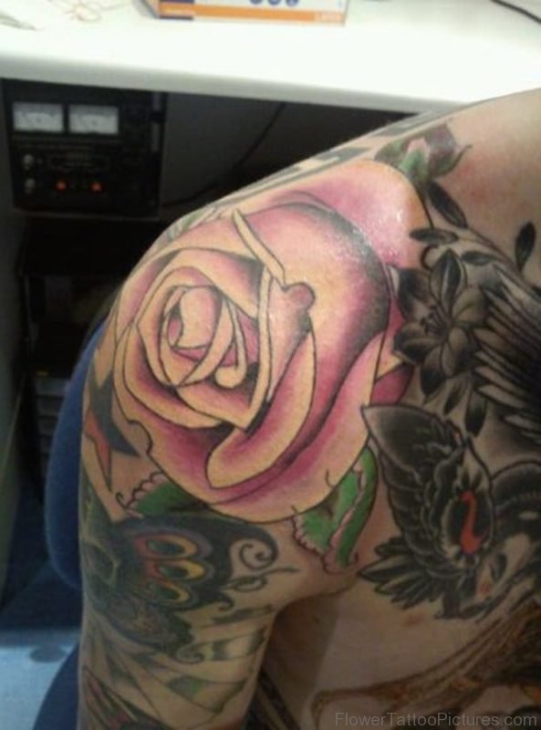 Wonderful Big Rose Tattoo Design