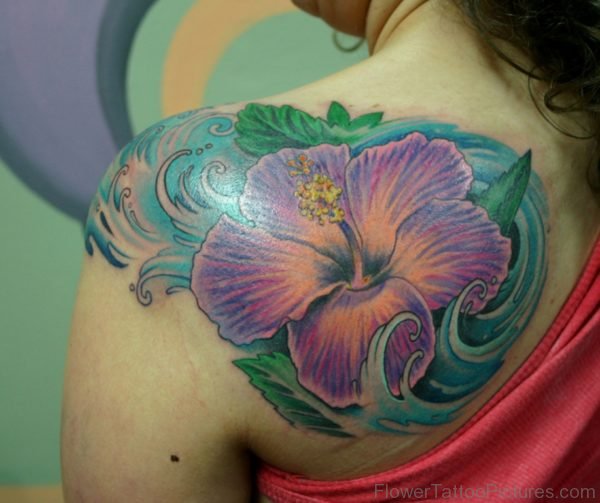 Wonderful Hibiscus Flower Tattoo Design