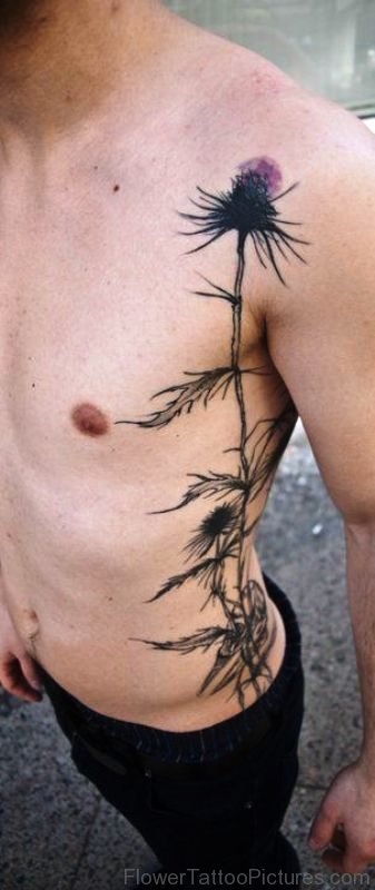 Adorable Alpine Thistle Flower Tattoo