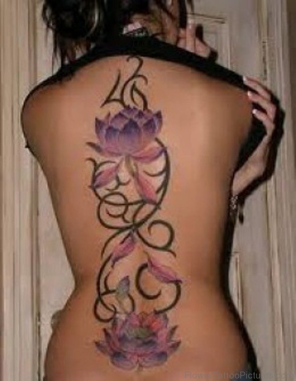 Amaryllis Flower Tattoo On Full Back