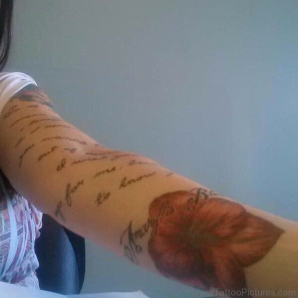 Amaryllis Flower With Wordings On Arm