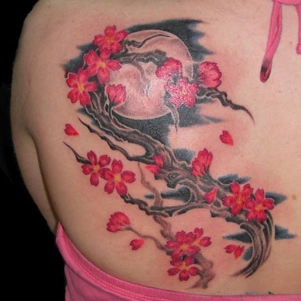 Attractive Cherry Blossom Tattoo