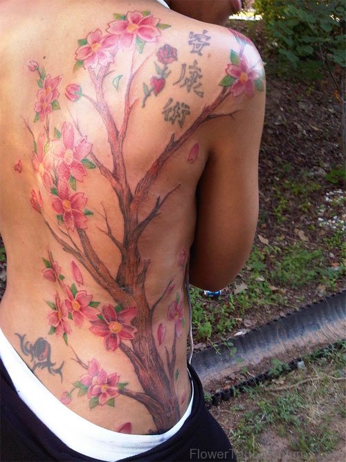 Attractive Cherry Blossom Tree Tattoo