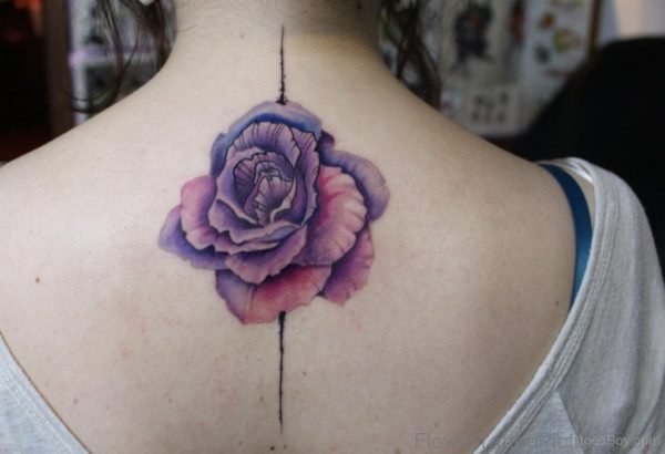 Attractive Rose Tattoo On Nape