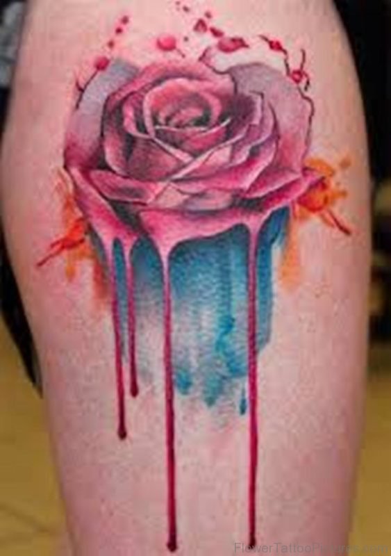 Awesome Watercolor Rose Tattoo