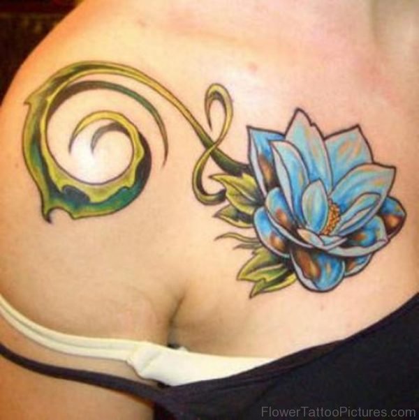 Beautiful Blue Flower Tattoo