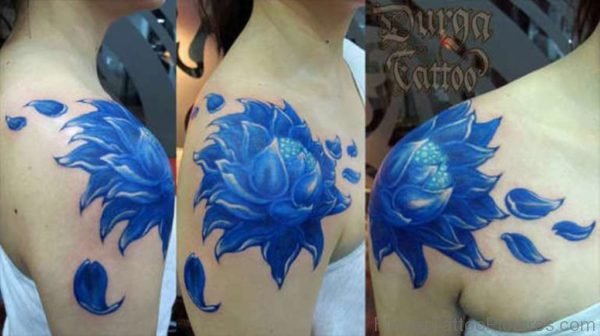 Beautiful Blue Flower Tattoo Image