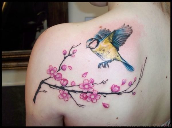 Beautiful Cherry Blossom Shoulder Tattoo