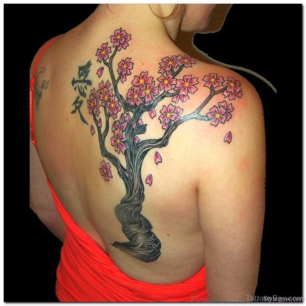 Beautiful Cherry Blossom Tree Tattoo Design 1