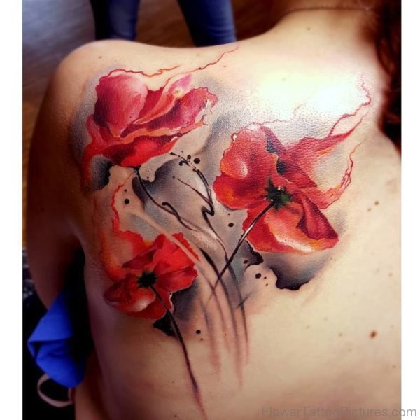 Beautiful Poppy Flower Tattoo