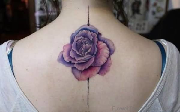 Beautiful Upper Back Flower Tattoo Design