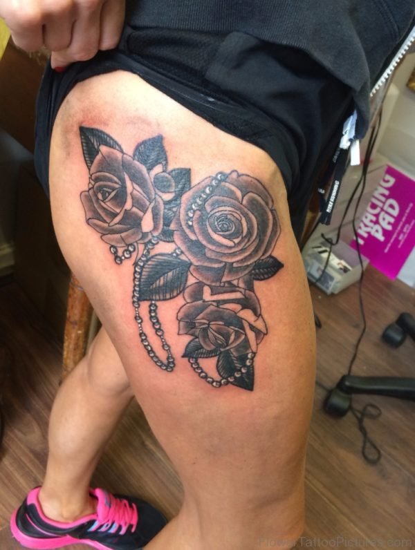 Black And Grey Rose Tattoo 1