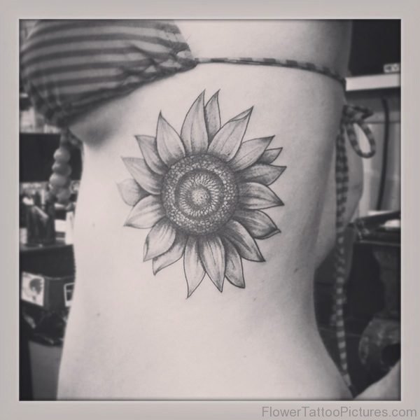 Black And White Sunflower Tattoo