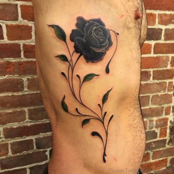 Black Ink Rose Tattoo