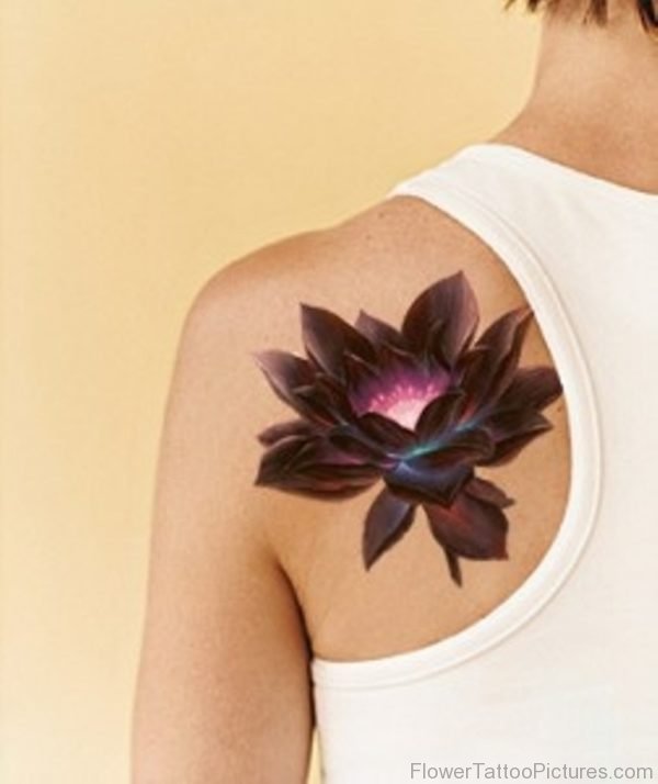 Brown Lotus Flower Tattoo
