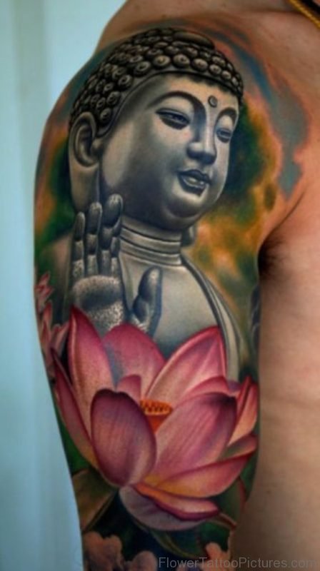 Buddhist And Lotus Tattoo