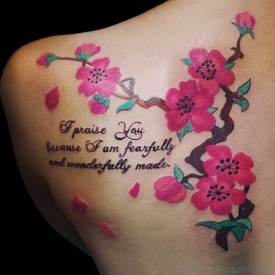 Cherry Blossom Branch Tattoo Design